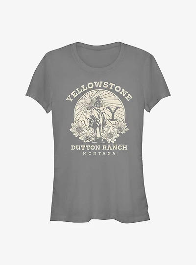 Yellowstone Sunset Cowboy Girls T-Shirt