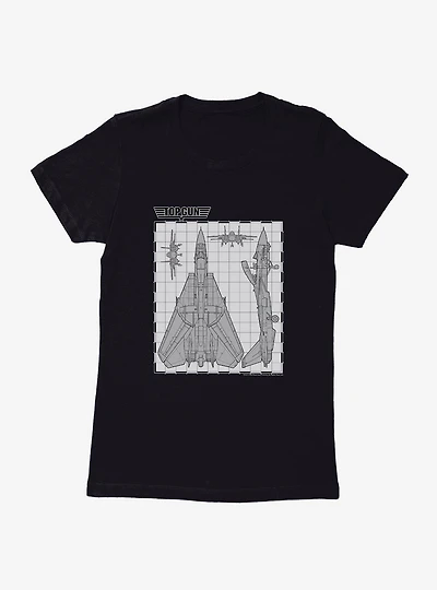 Top Gun Aircraft Grid Womens T-Shirt