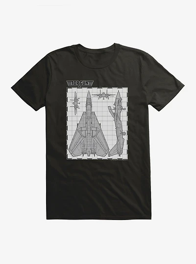 Top Gun Aircraft Grid T-Shirt