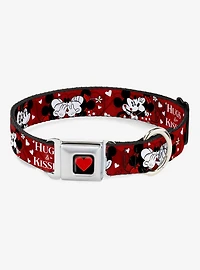 Disney Mickey Mouse Minnie Hugs Kisses Poses Seatbelt Buckle Dog Collar