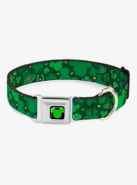 Disney Mickey Mouse St Patricks Day Collage Seatbelt Buckle Dog Collar