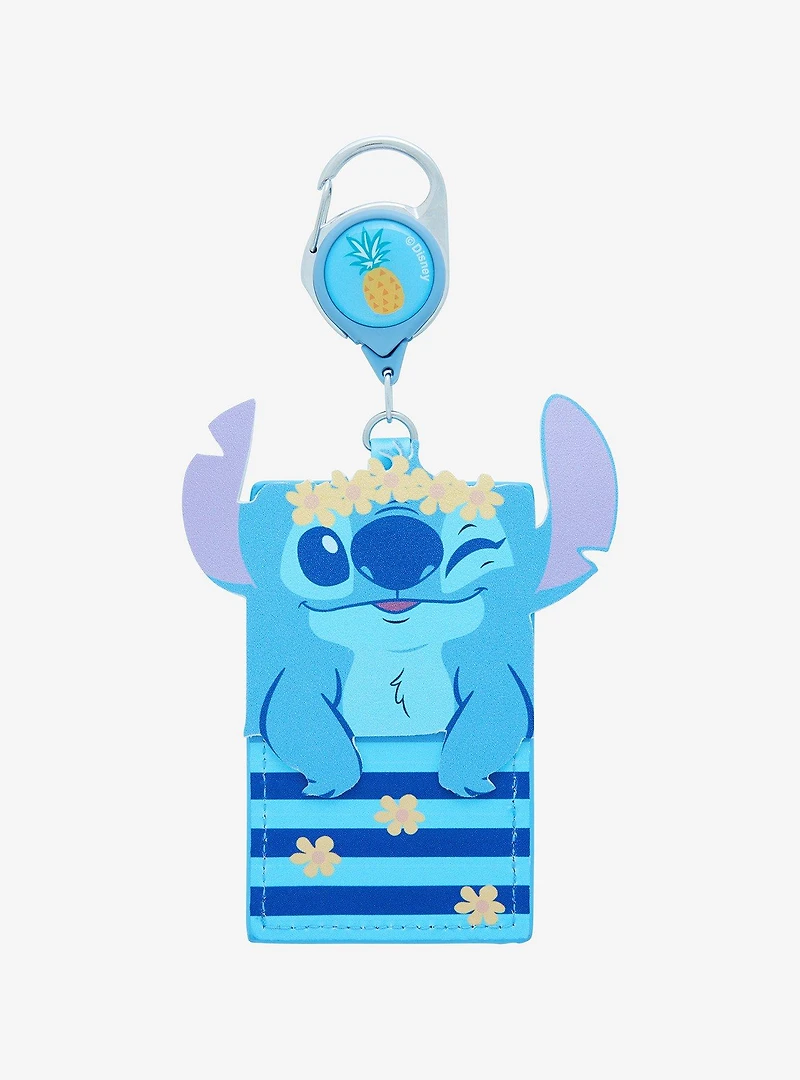 Disney Lilo & Stitch Floral Stitch Retractable Lanyard - BoxLunch Exclusive