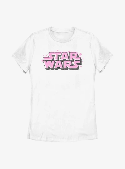 Star Wars Floating Hearts Logo Womens T-Shirt