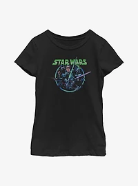 Star Wars Retro Group Luke, Han, & Vader Youth Girls T-Shirt