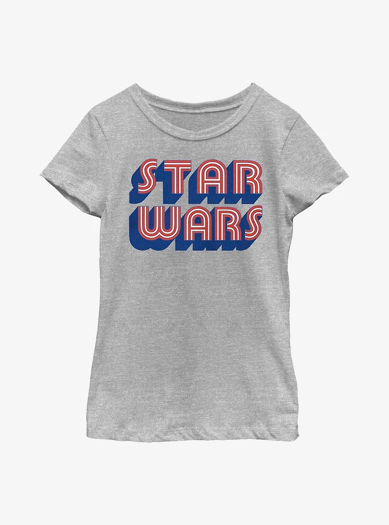 Star Wars Stars and Stripes Logo Youth Girls T-Shirt