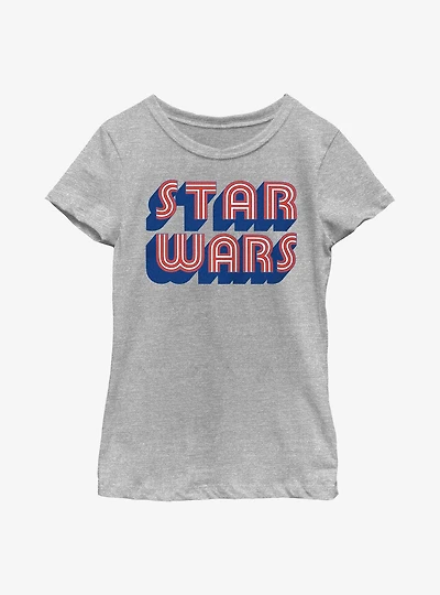 Star Wars Stars and Stripes Logo Youth Girls T-Shirt