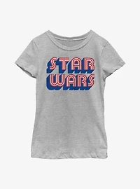 Star Wars Stars and Stripes Logo Youth Girls T-Shirt