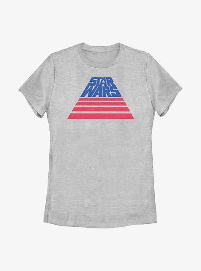 Star Wars Logo Stripe Stack Womens T-Shirt