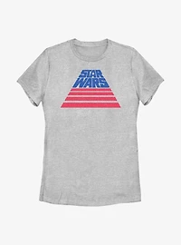 Star Wars Logo Stripe Stack Womens T-Shirt