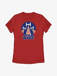 Star Wars Tie Figher Flag Stamp Womens T-Shirt
