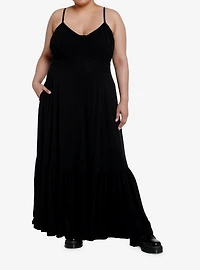 Cosmic Aura Black Lace Maxi Dress Plus Size