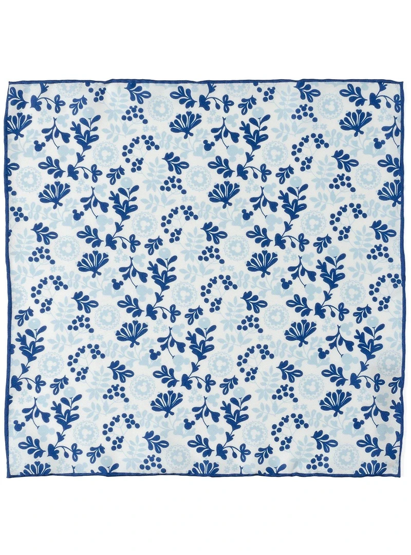 Disney Mickey Mouse Floral White Pocket Square