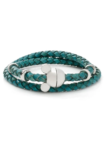 Disney Mickey Mouse Teal Double Wrapped Leather Bracelet