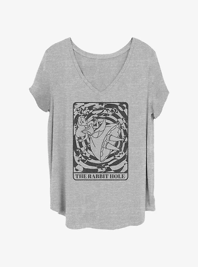 Disney Alice Wonderland Rabbit Hole Tarot Card Girls T-Shirt Plus