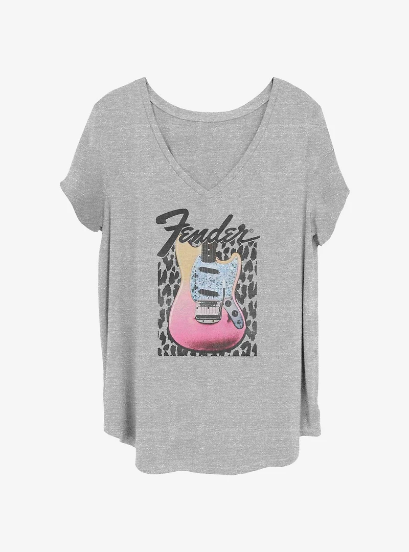 Fender Grunge Guitar Logo Girls T-Shirt Plus Size