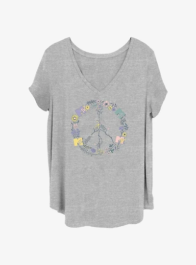 MTV Floral Peace Icon Girls T-Shirt Plus Size