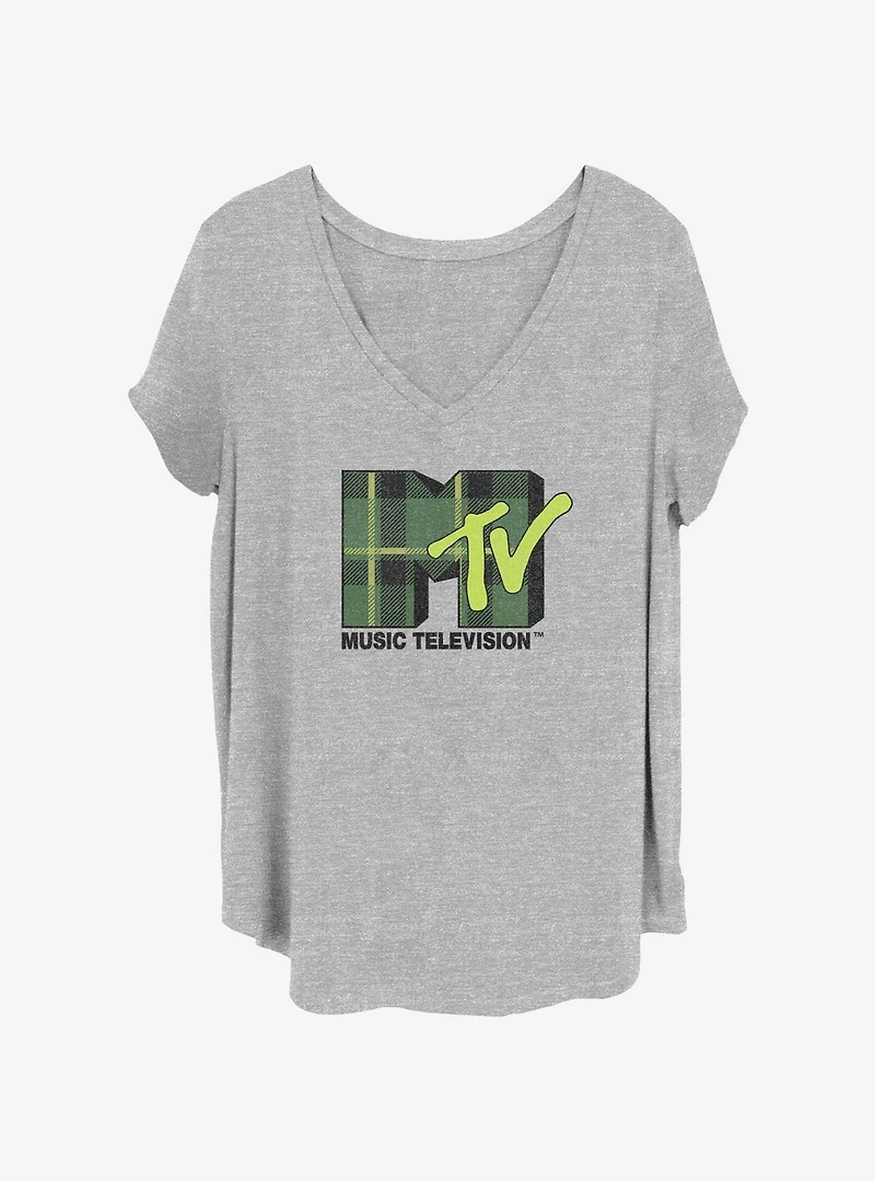 MTV Plaid Logo Girls T-Shirt Plus