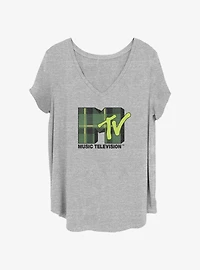 MTV Plaid Logo Girls T-Shirt Plus