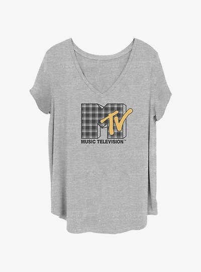 MTV Plaid Logo Girls T-Shirt Plus