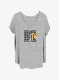 MTV Plaid Logo Girls T-Shirt Plus