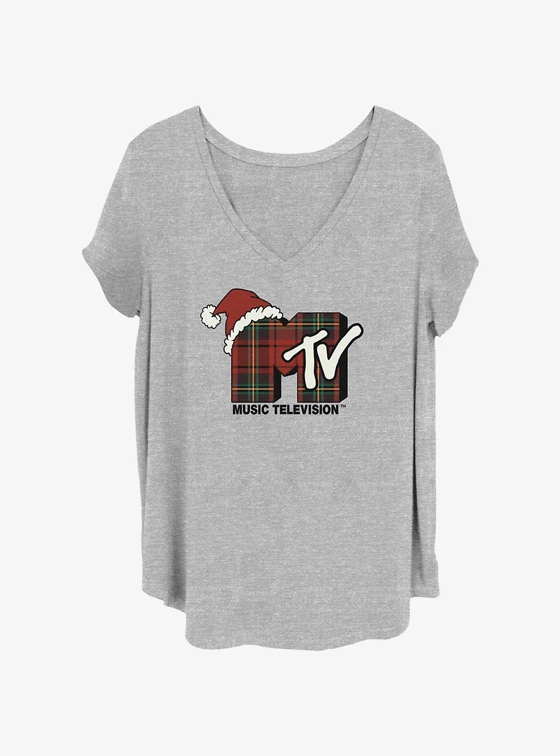MTV Santa Hat Logo Girls T-Shirt Plus