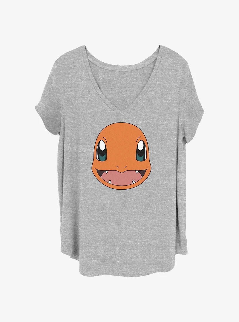 Pokemon Charmander Face Girls T-Shirt Plus