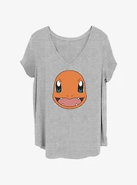 Pokemon Charmander Face Girls T-Shirt Plus