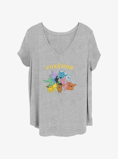 Pokemon Gotta Catch Eeveelutions Girls T-Shirt Plus Size