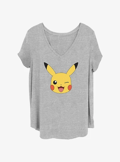 Pokemon Pikachu Face Girls T-Shirt Plus