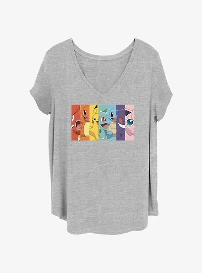 Pokemon Rainbow Panels Girls T-Shirt Plus Size