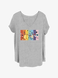 Pokemon Rainbow Panels Girls T-Shirt Plus Size