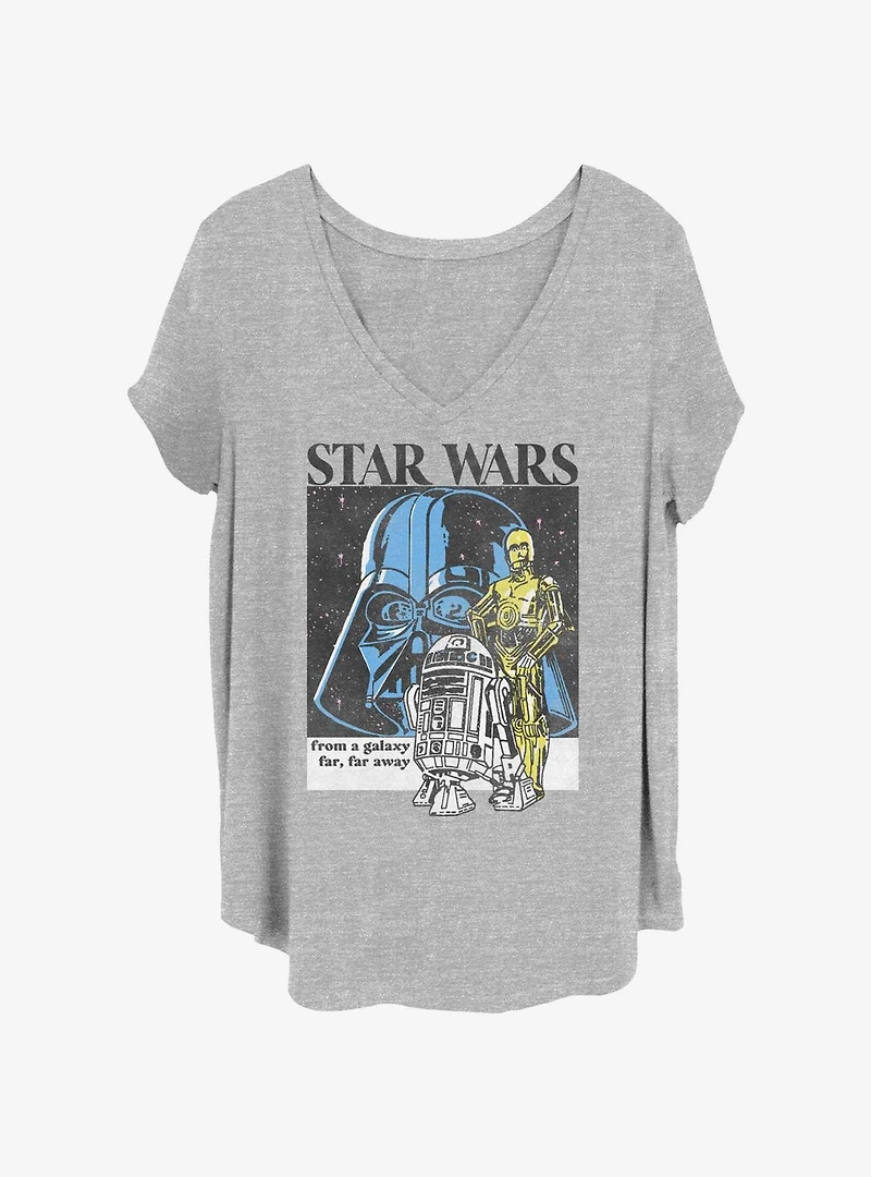 Star Wars Vader and the Droids Poster Girls T-Shirt Plus