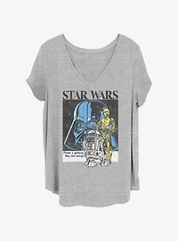 Star Wars Vader and the Droids Poster Girls T-Shirt Plus