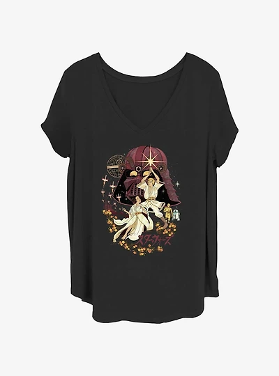 Star Wars Japanese Style Skywalker Art Girls T-Shirt Plus