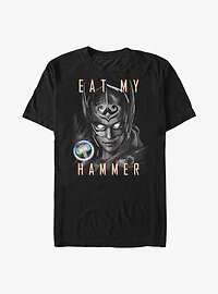 Marvel Thor: Love and Thunder Eat My Hammer Dr. Jane Foster Portrait T-Shirt