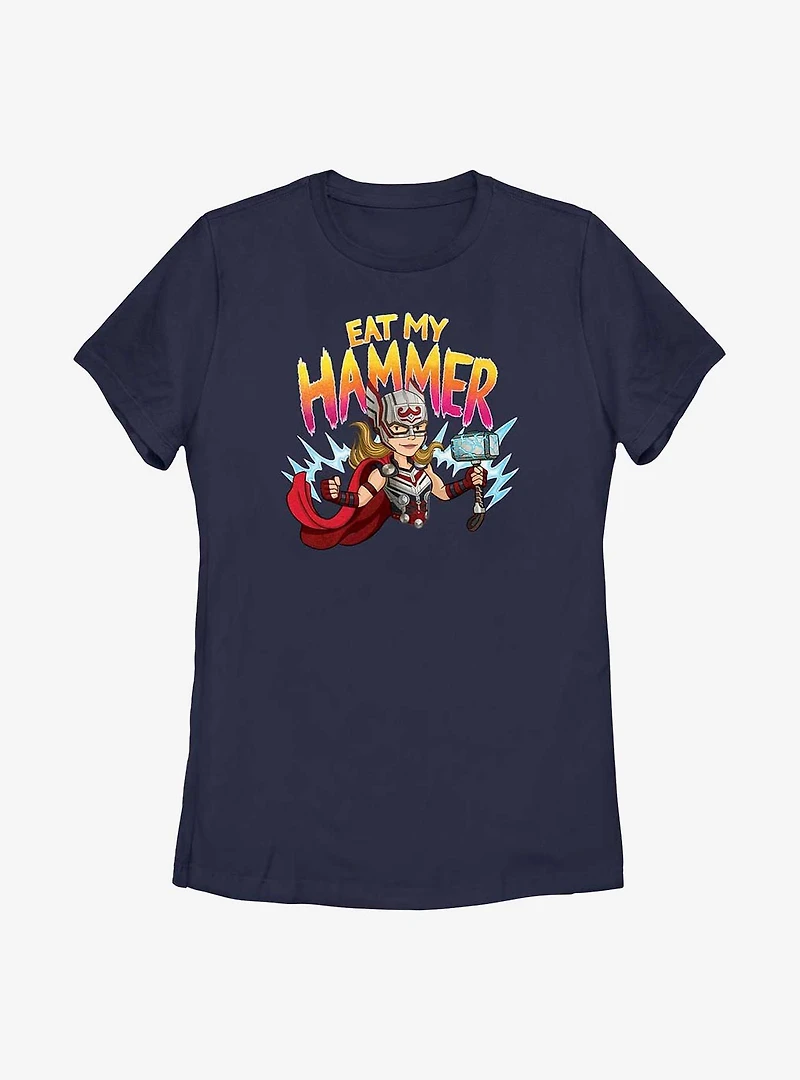 Marvel Thor: Love and Thunder Mighty Thor Eat My Hammer Womens T-Shirt