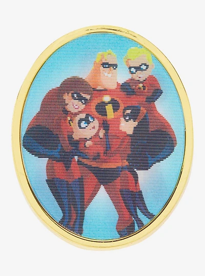 Loungefly Disney Pixar The Incredibles Lenticular Family Portrait Enamel Pin - BoxLunch Exclusive