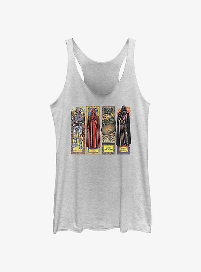 Star Wars Return Of The Jedi Stained Glass Character PanelsWomens Tank Top