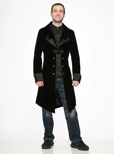 Black Velvet Mens Coat