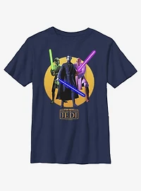 Star Wars: Tales of the Jedi Count Dooku, Qui-Gon Jinn, and Mace Windu Youth T-Shirt