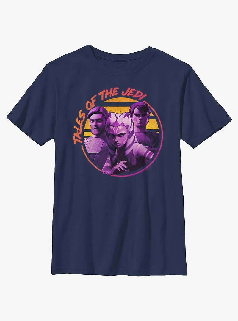 Star Wars: Tales of the Jedi Sunset Ahsoka, Obi-Wan and Anakin Youth T-Shirt
