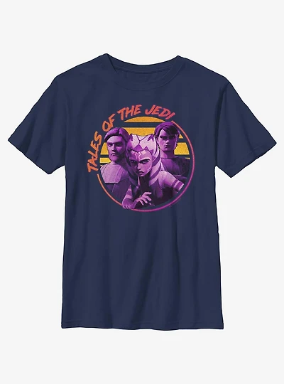 Star Wars: Tales of the Jedi Sunset Ahsoka, Obi-Wan and Anakin Youth T-Shirt
