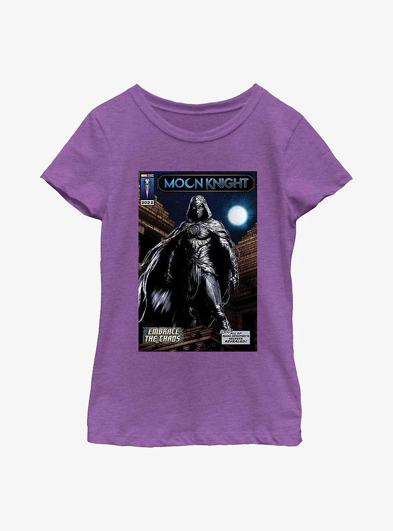 Marvel Moon Knight Embrace The Chaos Comic Cover Poster Youth Girls T-Shirt
