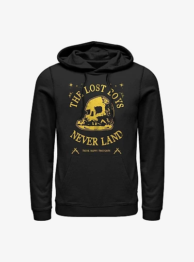 Disney Peter Pan The Lost Boys Never Land Yellow Skull Rock Hoodie
