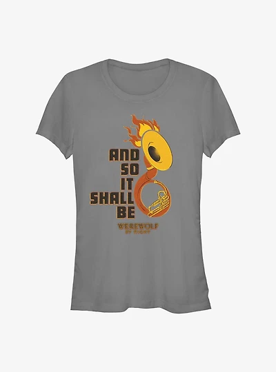 Marvel Studios' Special Presentation: Werewolf By Night Flaming Horn Girls T-Shirt
