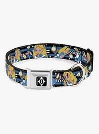 Disney Alice Wonderland Clock Bottle Seatbelt Buckle Dog Collar