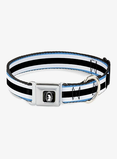 Disney Alice Wonderland Stripe Bow Silhouette Seatbelt Buckle Dog Collar