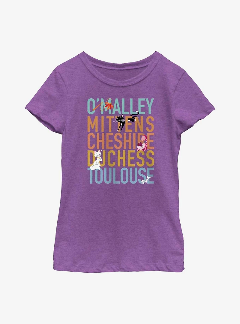 Disney Channel O'Malley, Mittens, Cheshire, Duchess, Toulouse Youth Girls T-Shirt