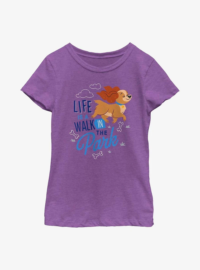 Disney Lady and The Tramp Walk Park Youth Girls T-Shirt