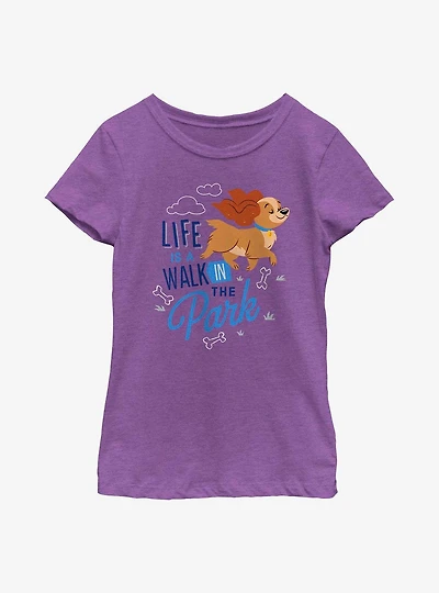 Disney Lady and The Tramp Walk Park Youth Girls T-Shirt